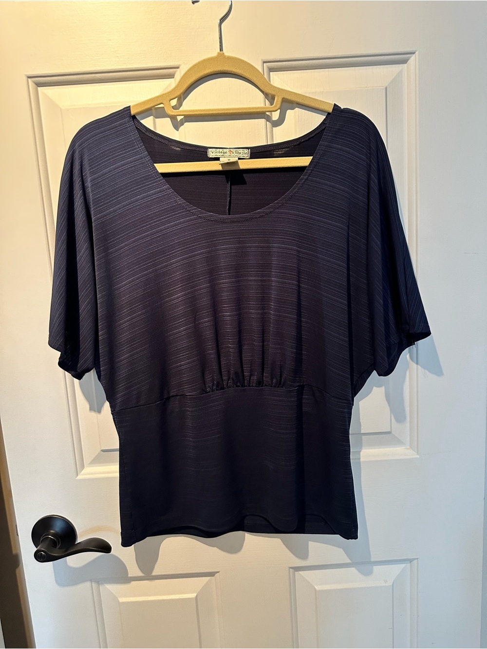 Vintage Suzie Navy Scoop Neck Short Sleeve Tunic